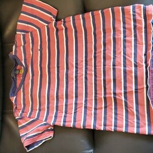 Blue and pink striped polo t shirt